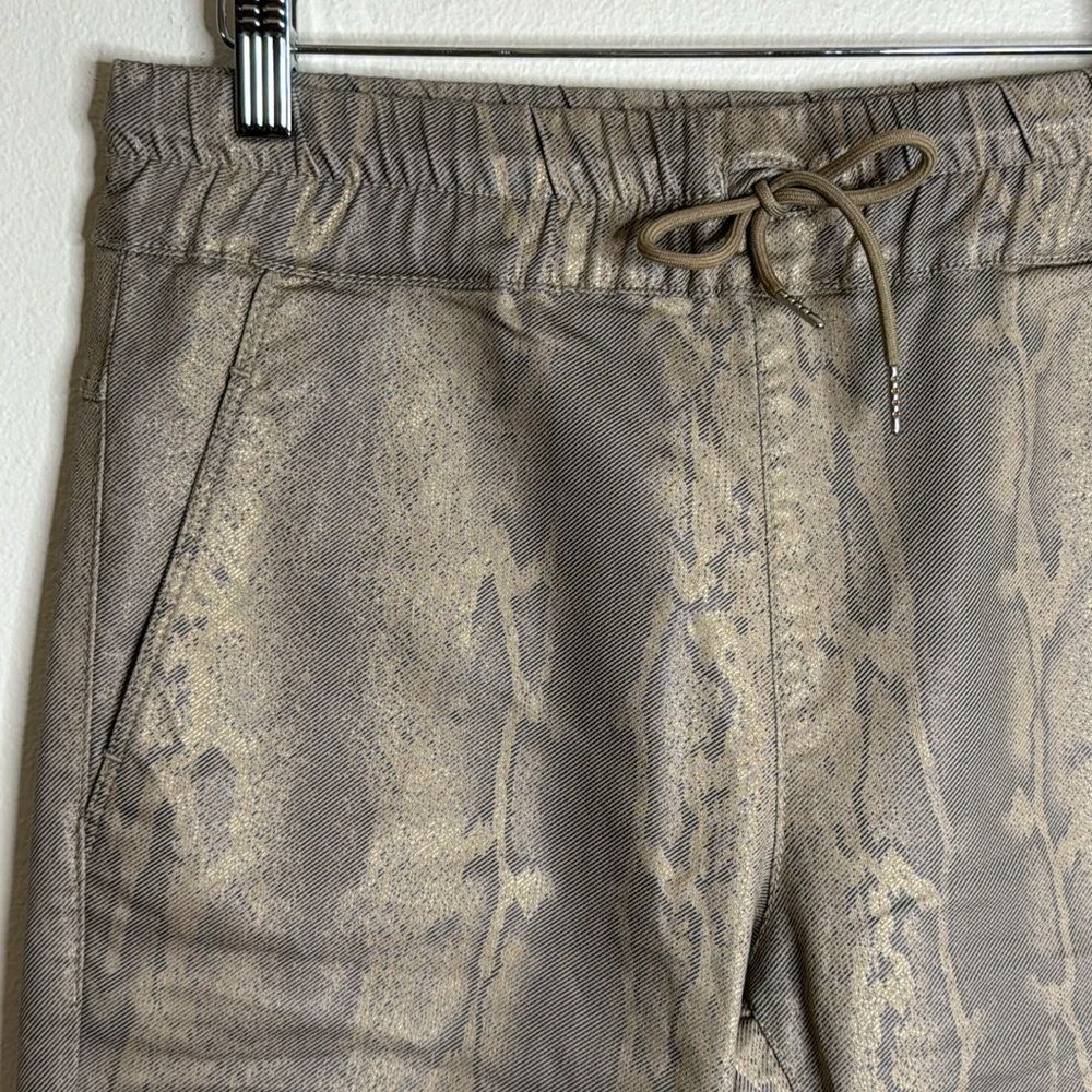 Bevy flog ladies snakeprint drawstring elastic waist vegan leather pants size 30 - Picture 5 of 13